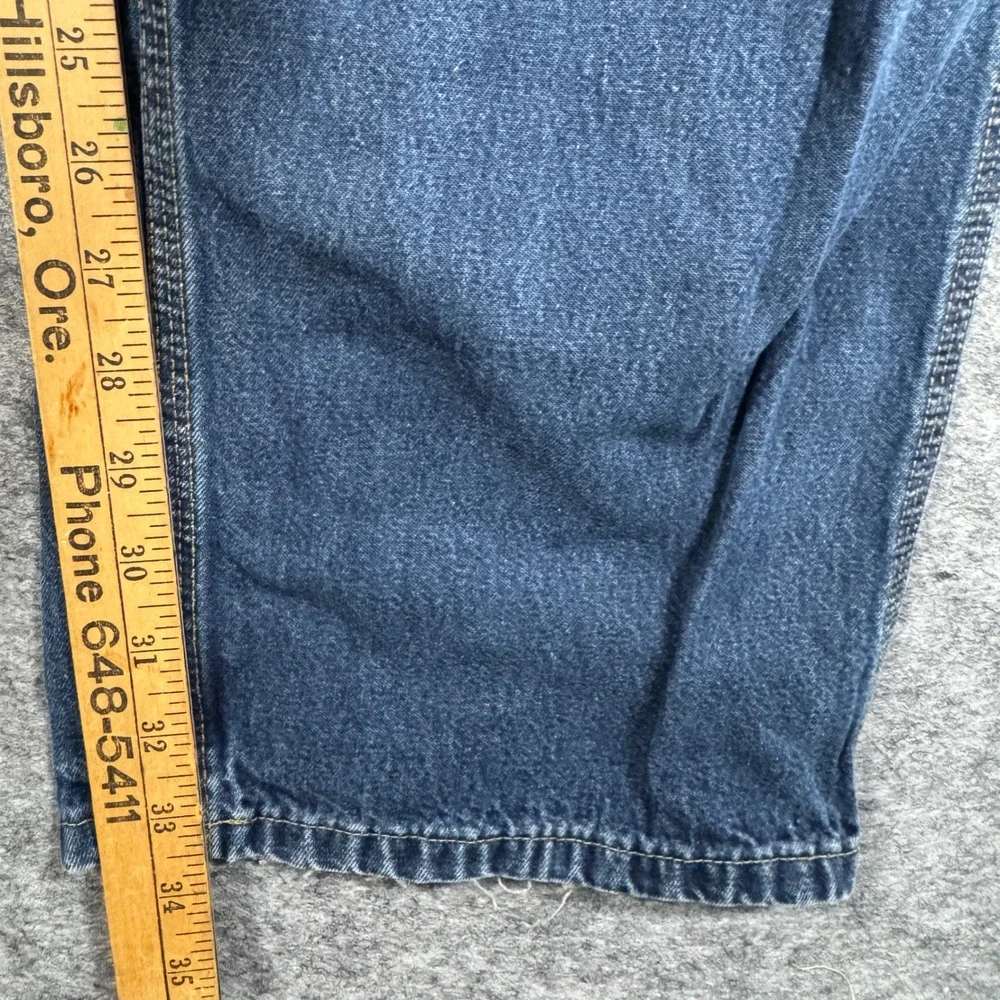 Carhartt B13HDK Mens 36x34 Blue Denim Loose Fit Carpenter Work Pants Jeans